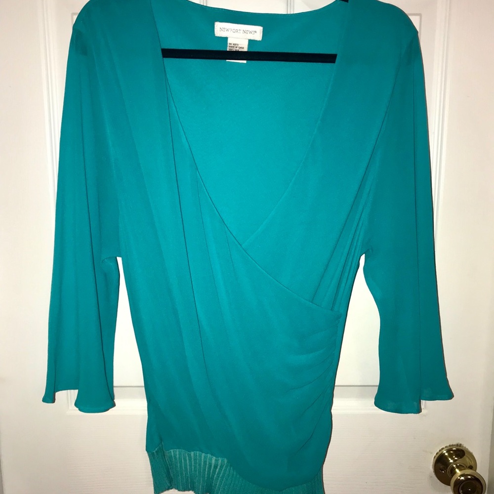 Newport News - Vintage Silk Teal Shirt